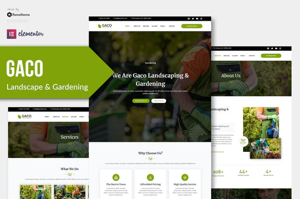 Gaco - Landscape & Gardening Elementor Template Kit