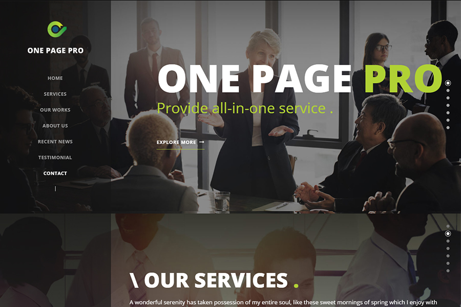 One Page Pro - Multipurpose WordPress