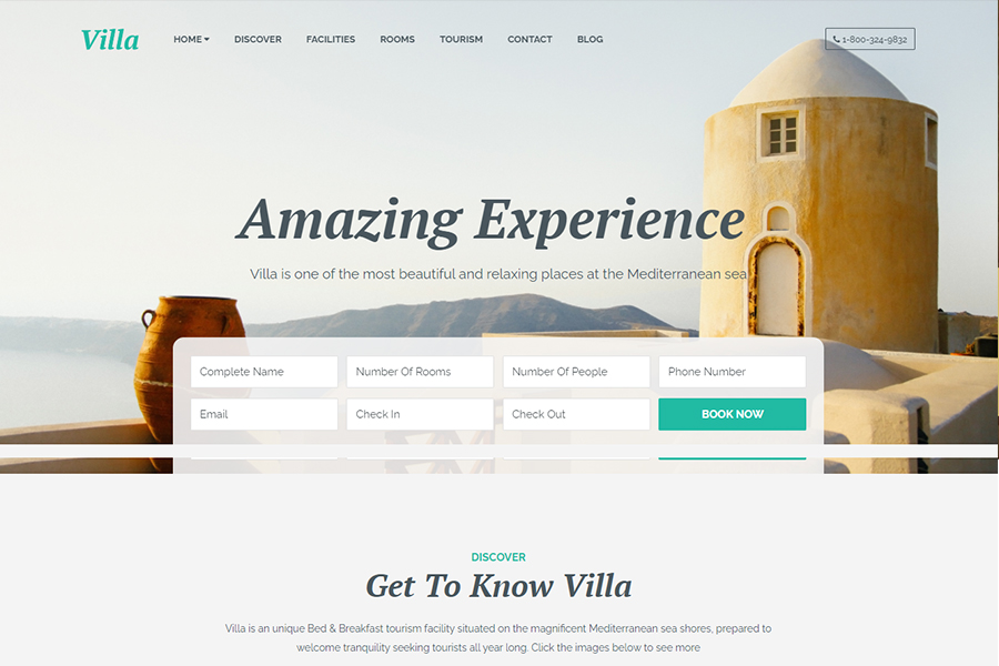 Villa - WordPress Bed & Breakfast Landing Page