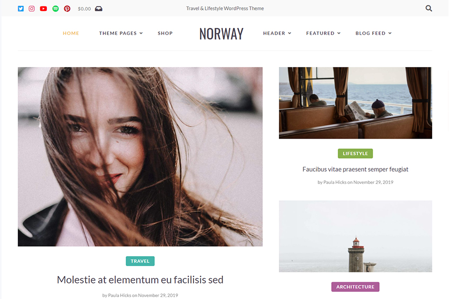 Norway - Responsive WordPress Lifestyle, Travel Blog & Magazine Theme