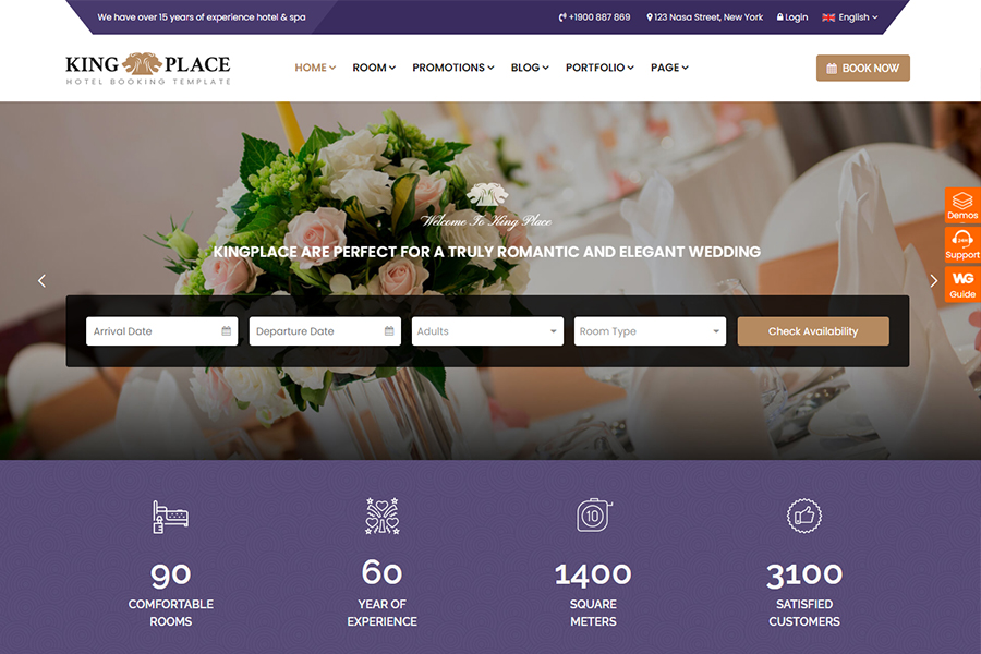 KingPlace - Hotel Booking, Spa & Resort WordPress Theme (Mobile Layout Ready)