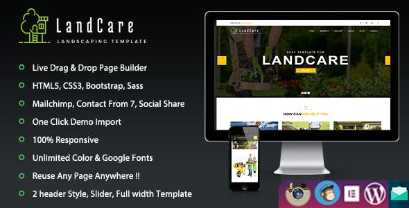 LandCare – Landscaping & Gardening WordPress Theme