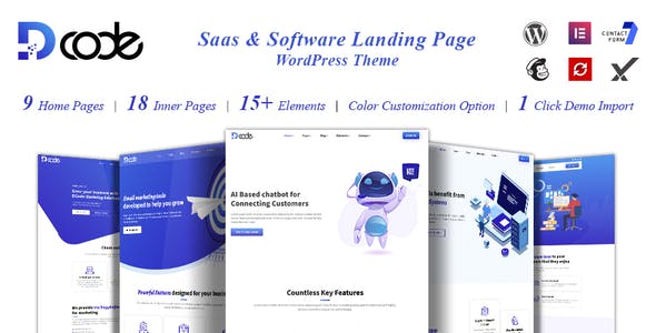 DCode - SaaS Landing Page WordPress Theme