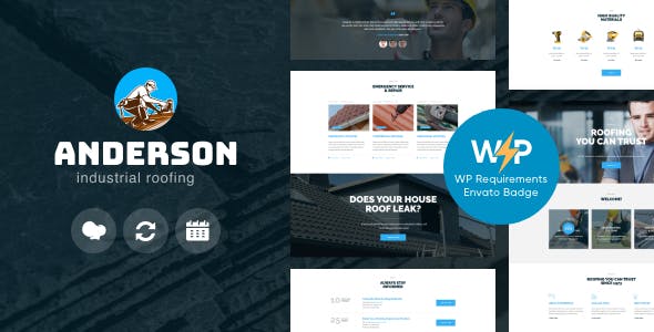 Anderson | Industrial Roofing Services Construction WordPress Theme