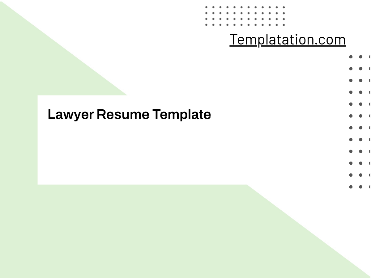 Lawyer Resume Template