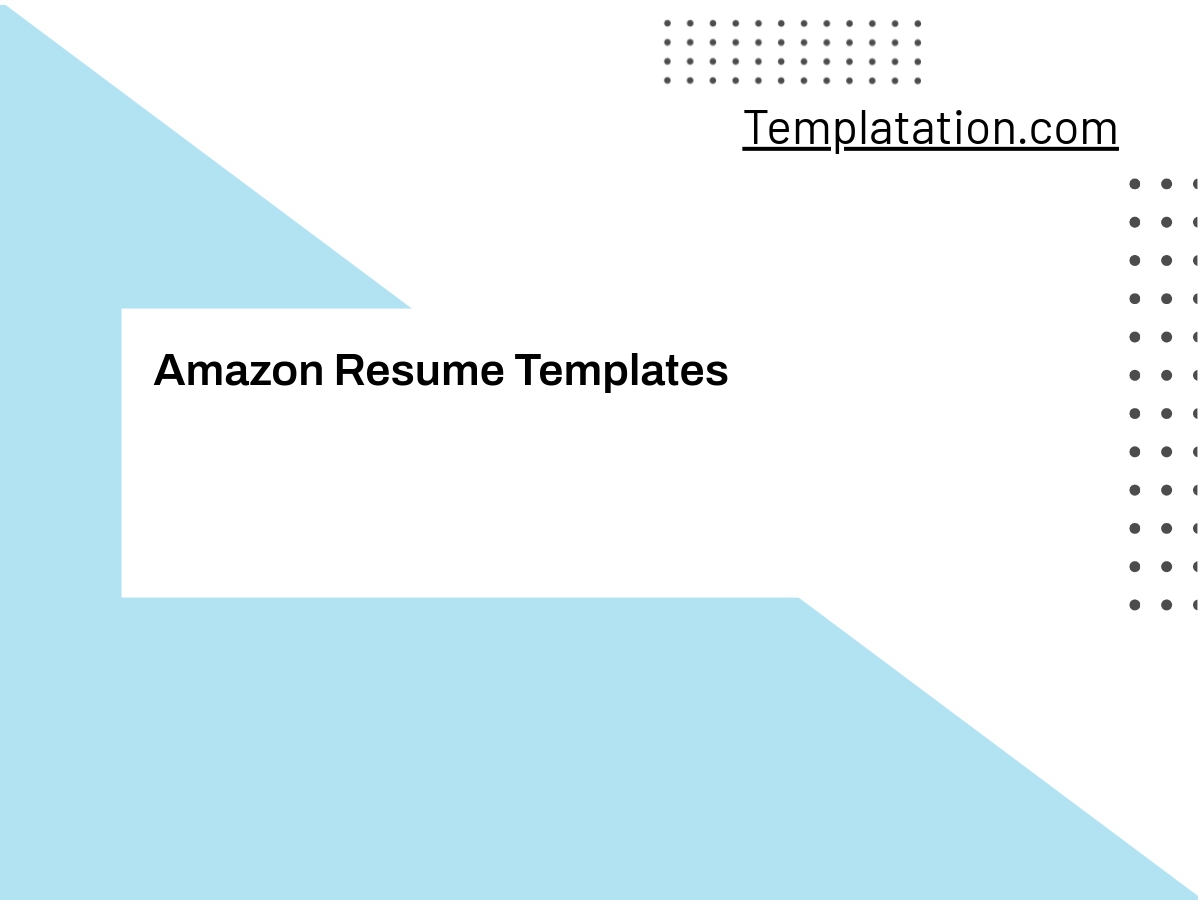 Amazon Resume Templates