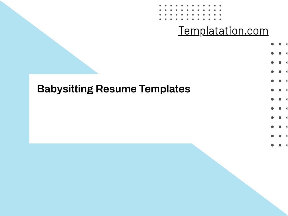 Babysitting Resume Templates