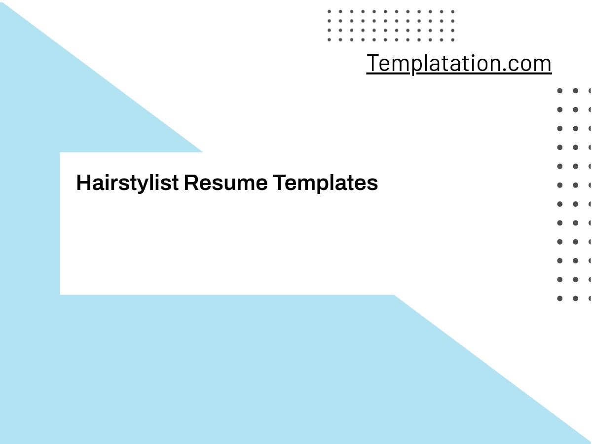 Hairstylist Resume Templates